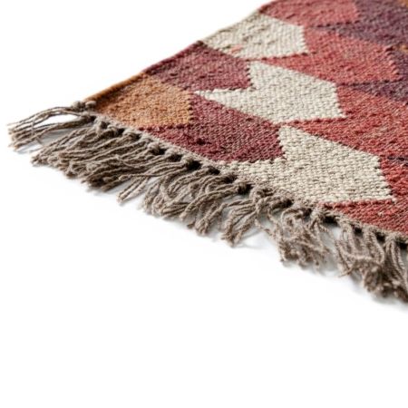 Multicolor Handmade Jute Vintage Dhurrie For Living